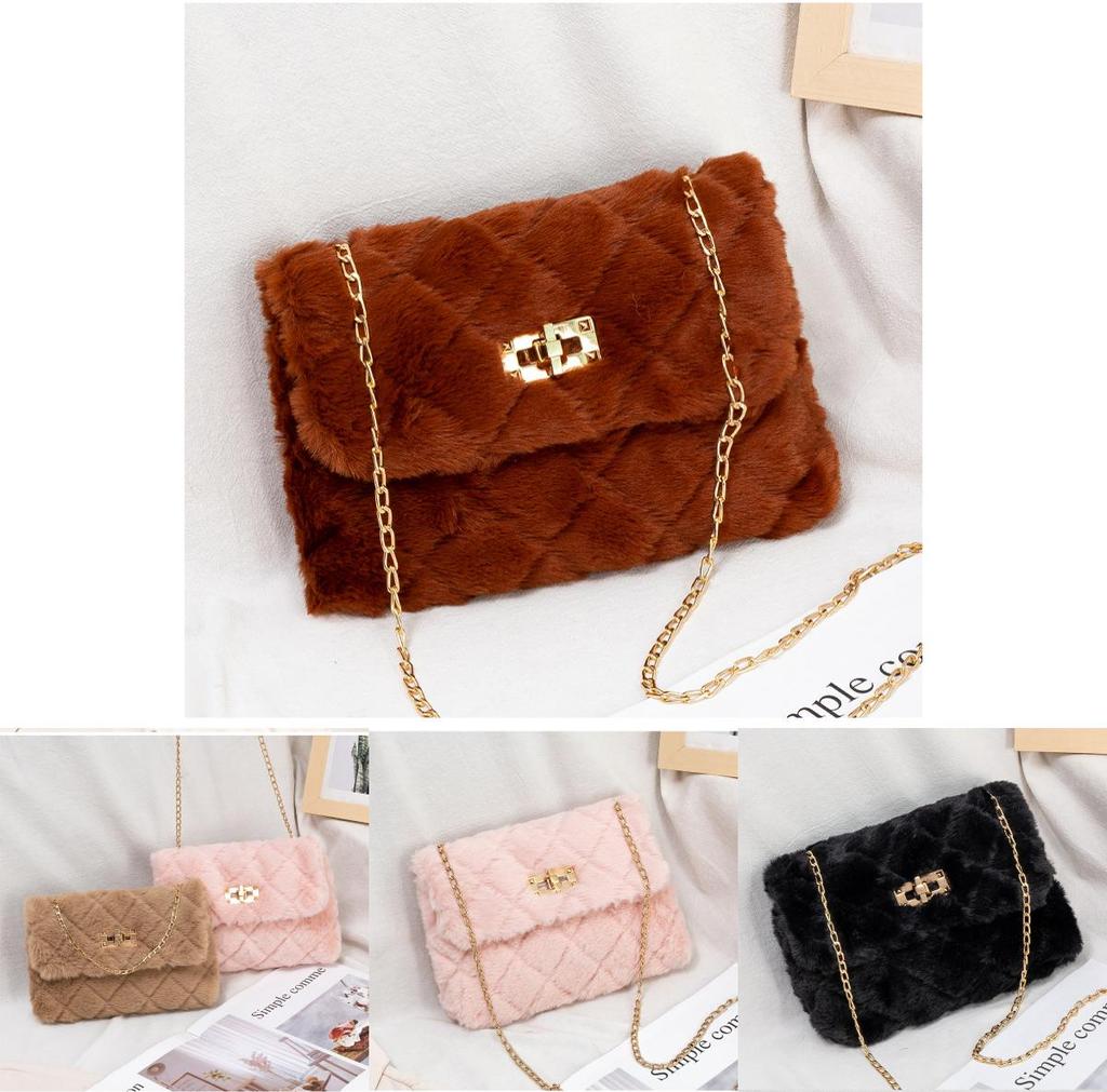 2022 Ladies Bag Sweet Style Plush Small Square Bag Wholesale Lipstick Bag Phone Bag