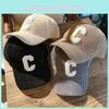 Modische Cord-Baseballkappe für Damen und Herren Stilvolles C-Buchstaben-Design
