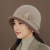 In winter the elderly mother hat female ear protector wool knitted hat old lady thermal cotton hat grandma fleece hat