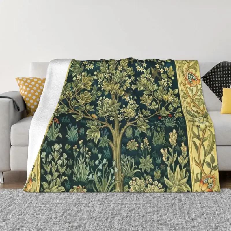 William Morris Deer Throw Blanket Sofa Fleece Warm Flannel Textile Pattern Blankets for Bedding Car Couch Bedspreads