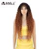 Noble Synthetic Lace Wigs For Black Women Middle Part Long 30" Ombre Blonde Wig With Dark Roots Wavy Heat Resistant Lace Wig