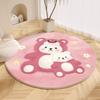 Cartoon Style Bedroom Decor Round Carpet Cute Pink Carpets for Living Room Fluffy Soft Children Floor Mat Thick Plush Lounge Rug