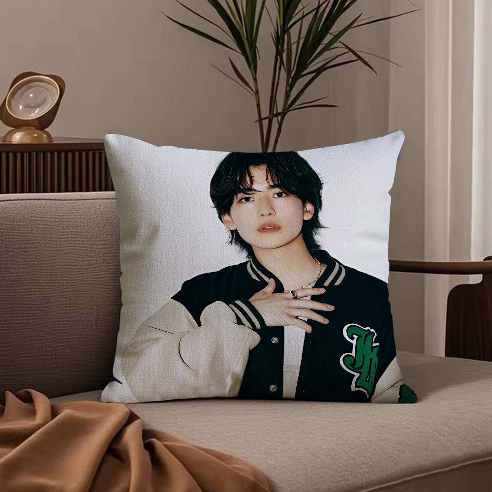 Japanese stars T-Takahashi Fumiya Pillow Case Anti-dustmite Pillowcase Invisible zipper silky short plush Sofa cushion cover