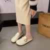 [Ushilai] French thick-soled half-slippers for women's 2025 spring new Baotou fashion casual versatile one pedal