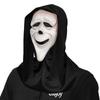 Squinting, screaming, scary mask, masquerade, skull, ghost face, Halloween party, prank prop