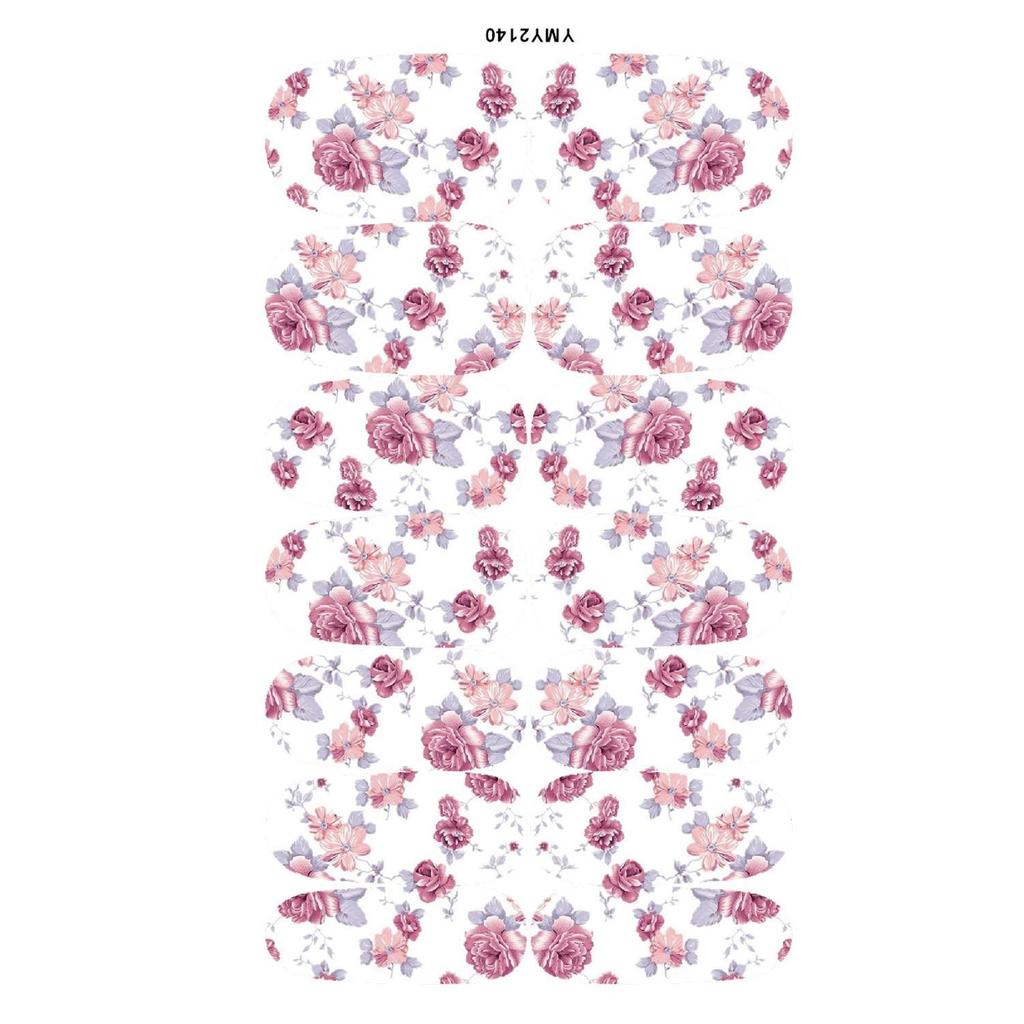 Japanese Flower Nail Art Stickers, Full Cover, Waterproof (YMY2129-2137)