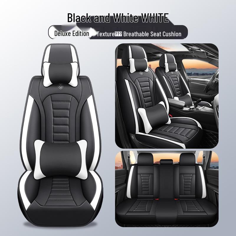 All-Season Universal Five-Seater Leather Car Seat Covers: Full Coverage Mats for Driver, Passenger, and Rear Seats