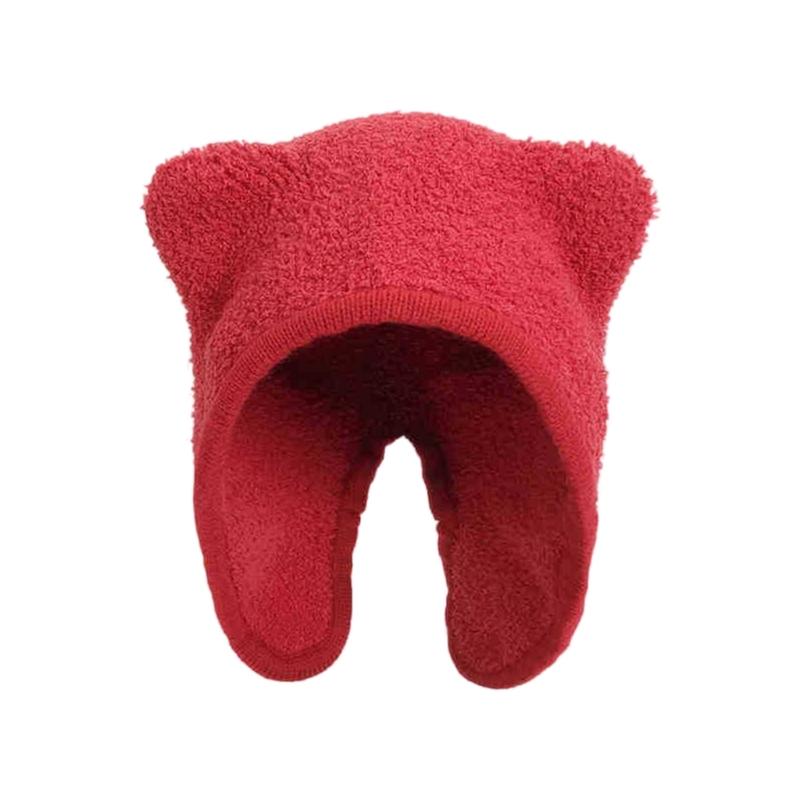 

White Bear Hat Oversized Headwear for Cycling and Running Thicken Head Wrap червоний