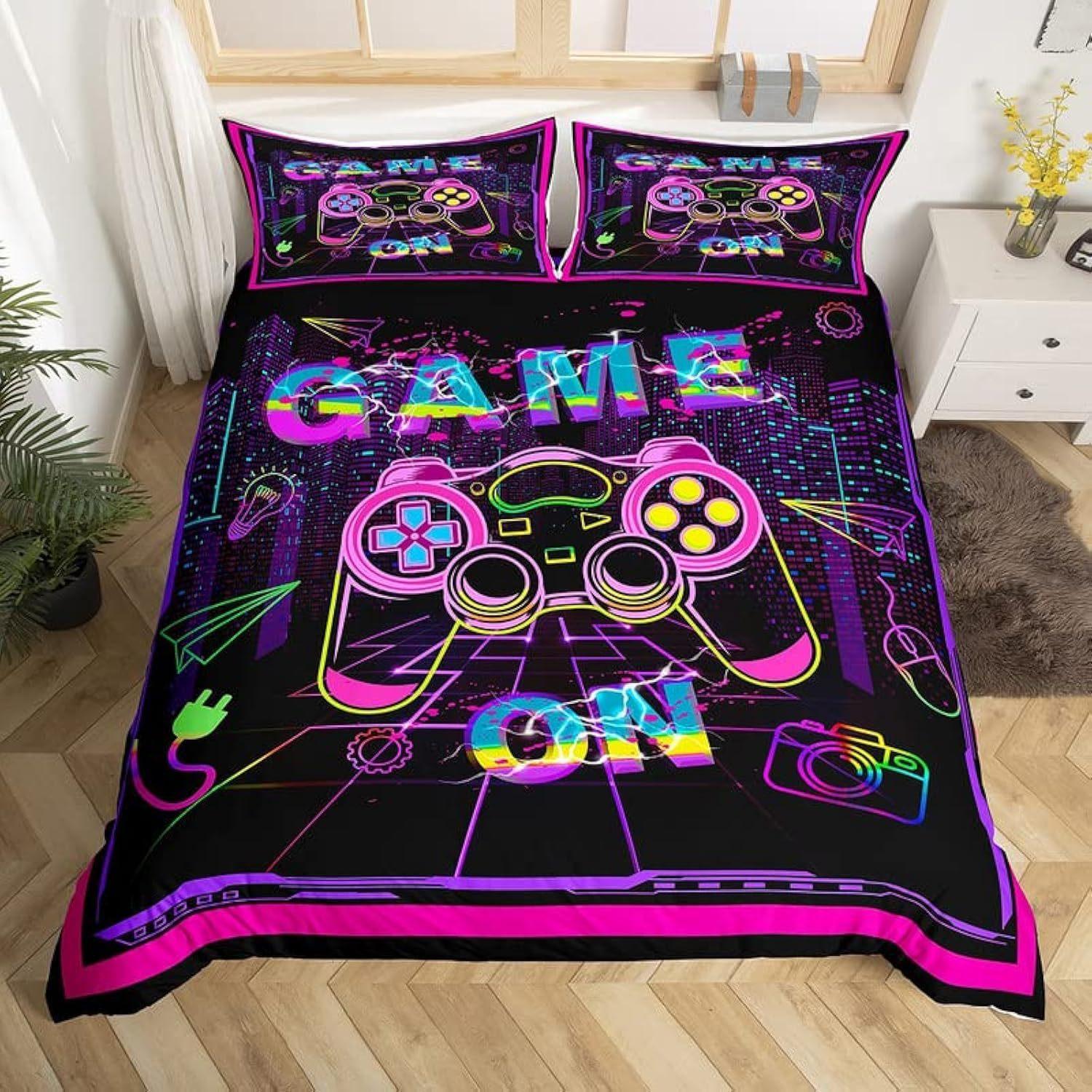 

Крутой комплект постельного белья с геймпадом, трехпредметный пододеяльник, цифровая печать, домашний текстиль EU single 135*200