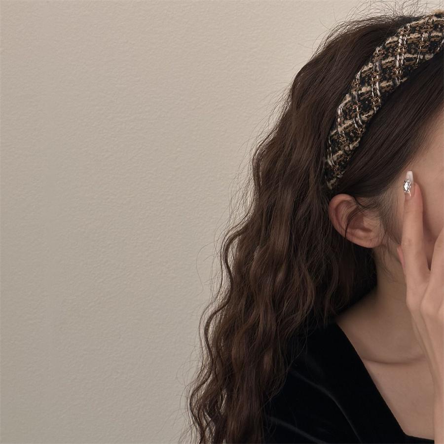 Temperament Rainbow Color Wool Hair Hoop Autumn and Winter Sweet and Cute Girls High Skull Headband Pressed Hair Retro Headwear