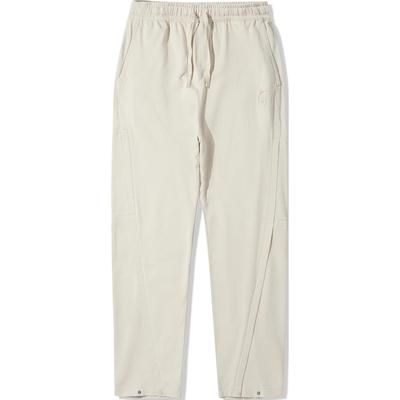 Li Ning X Jackie Chan Collaboration Kung Fu Series Solid Color Mid Waist Drawstring Straight Leg Casual Pants Men Bottoms Oatmeal-Gray AKLUA13-1