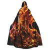 Halloween Fire Flame Hooded Cape Medieval Costume Unisex Fashion Halloween Cape