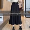 High Waist Woolen A-line Pleated Midi Skirt for Women - Autumn/Winter 2025 Style