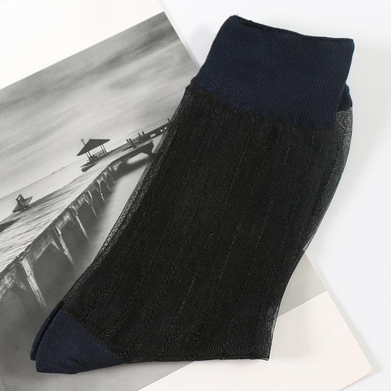 Men's Spring and Summer Simple Breathable Cylinder Crystal Stockings