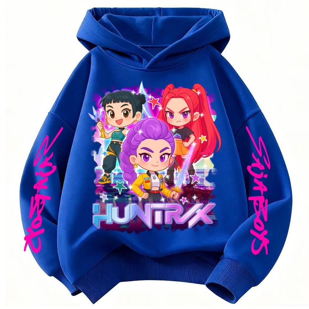 KPop Demon Hunter Rumi Derpy Cartoon Girls Boy Hooded Sweatshirt Warm Children's Wave Fashion Casual Tops Clothing