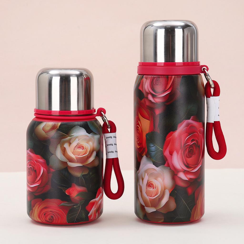 New Luxury Rose Thermos Mug Womens Water Cup Mug Stylish Stainless Advanced Tea Cup Durable Durable Useful Useful Durable