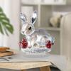 Clear Faux Crystal Bunny Figurine 2D Flat Acrylic Rabbit Table Sign for