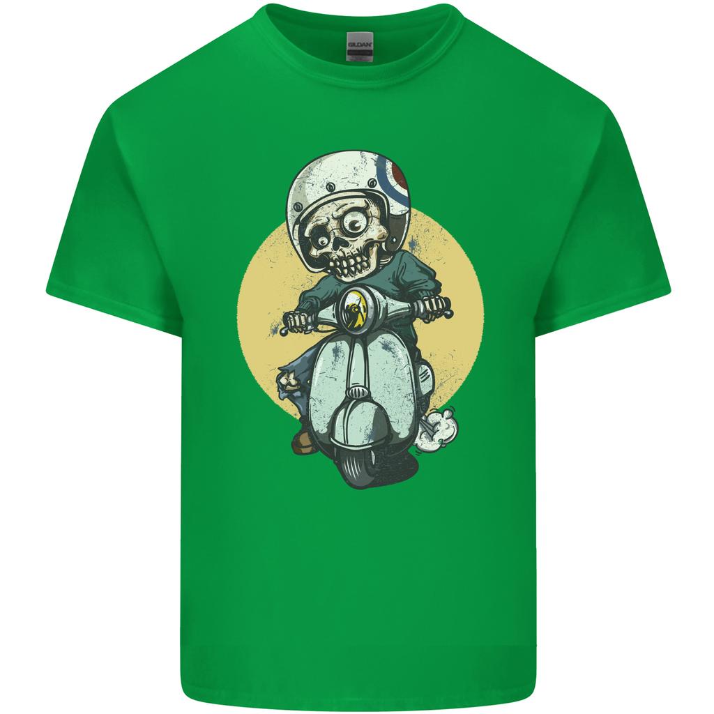 Mod Scooter Moped Skull Unisexs Light Cotton TShirt