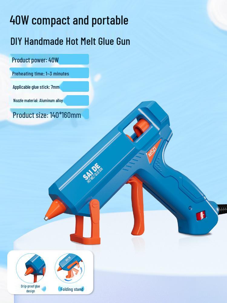 High Viscosity DIY Hot Melt Glue Gun with Fine Nozzle and Glue Sticks for Handmade and Household Projects