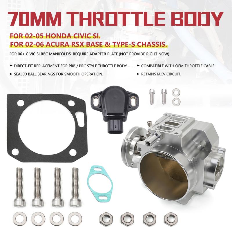 70MM Intake Throttle Body with TPS Throttle Body Position Sensor K-Series K20 K20A For Acura RSX DC5 Honda Civic SI EP3 FG FA