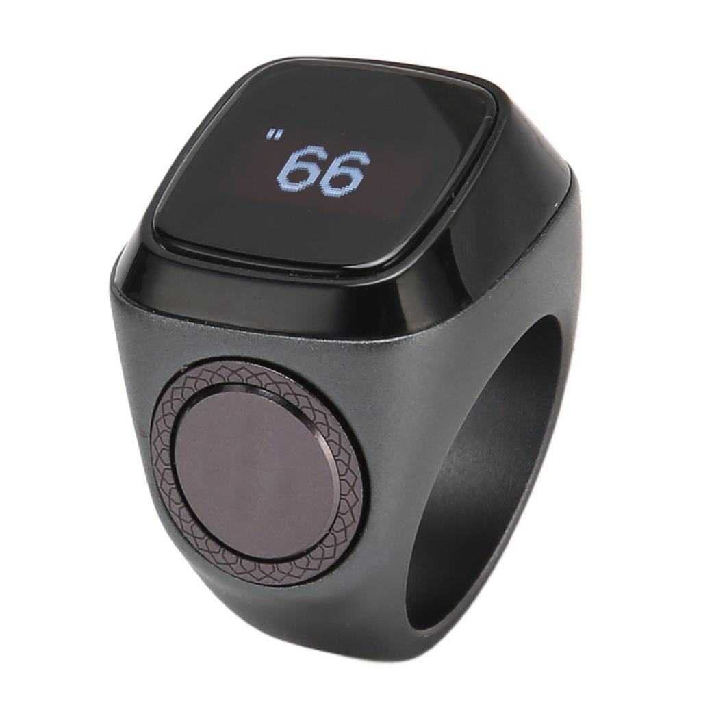 Smart BT Ring Counter 0.49in Screen Portable 5 Prayer Time Vibration Alarm Electronic Counter 18mm 0.71in