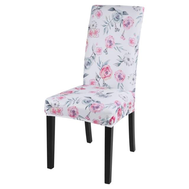 6pcs Printed Chair Cover Elastic Seat Chair Covers Removable and Washable Stretch Banquet Hotel Dining Room Cover