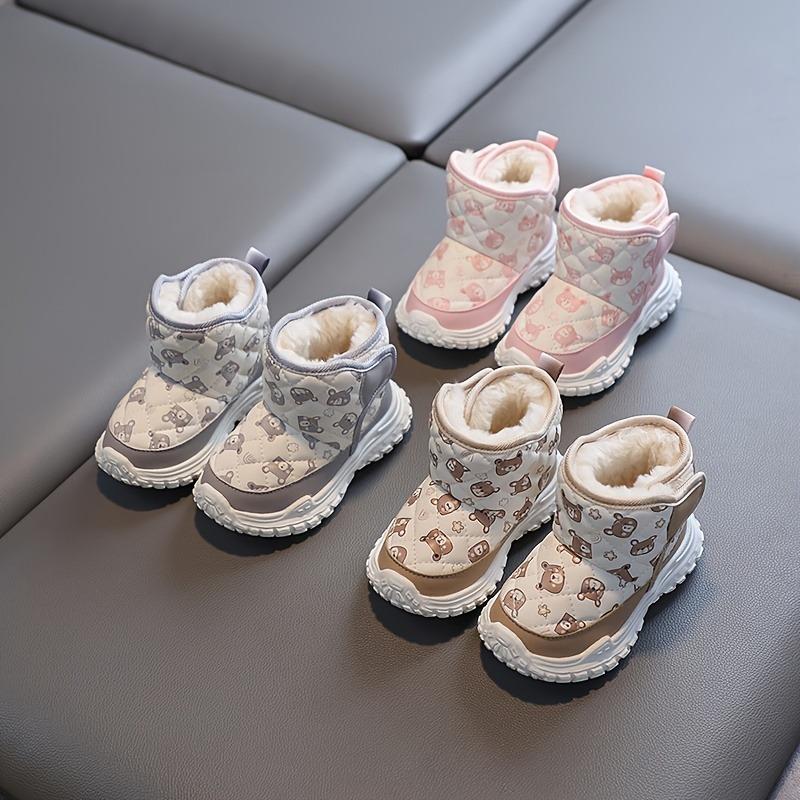 Winter Snow Boots Boys Girls Outdoor Indoor Non Slip Warm Cartoon Designs Wind Snow Protection