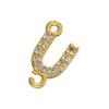 CZ Crystal 26 Initial Letter A-Z Charms Gold Plated Brass Connector for Necklace Bracelet Jewelry Accessories :VD1114