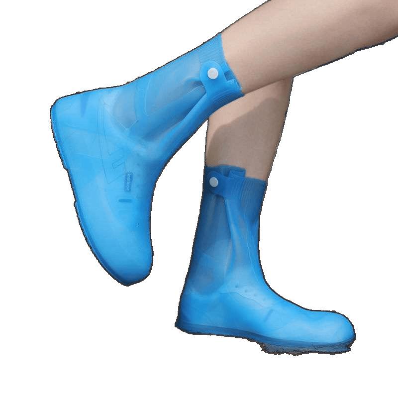 Waterproof rain shoe cover heightened and thickened portable adult wear-resistant water shoes outdoor student high tube foot cover non-slip boots