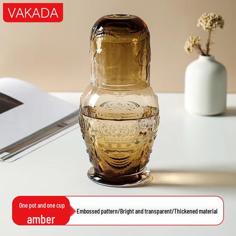VAKADA High Borosilicate Glass Pitcher & Beverage Cup Set