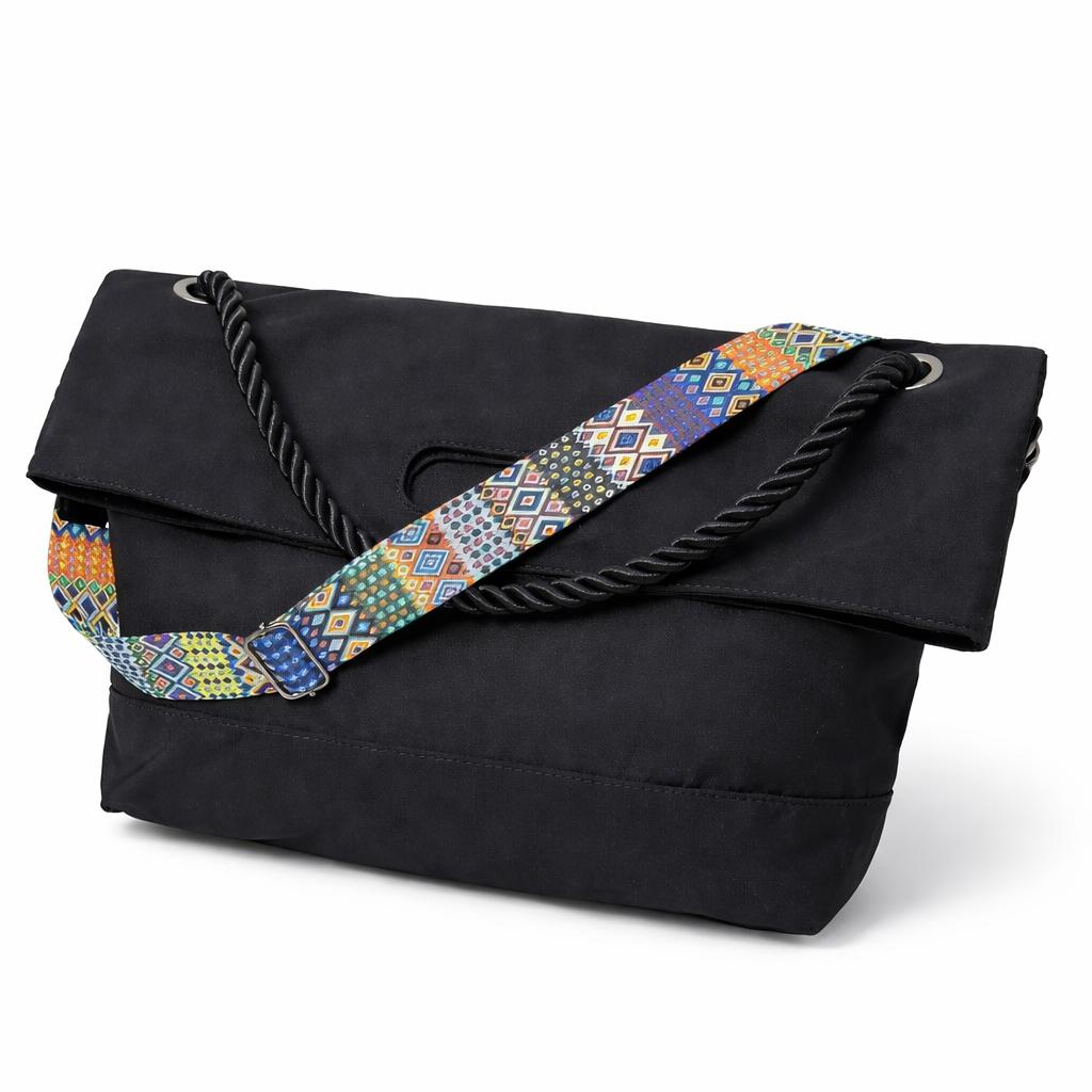 

Women Wide Strap Crossbody Messenger Bag Casual Commuter Tote Handbag for School Work