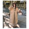 Manteau d'hiver épais à col en fourrure pour femme, taille L, longueur moyenne, coupe ample, rembourré en coton