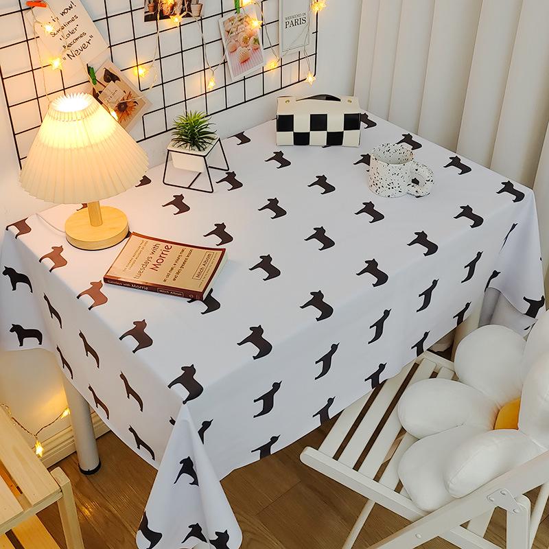 Mantel de PVC Impermeable y a Prueba de Aceite Estilo Nórdico - Rectangular, Diseño Artístico, Fácil de Limpiar, Mantel para Mesa de Comedor/Café
