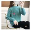 Women's Loose Embroidered Cashmere Sweater with Music Notes, Knitted Top