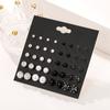 Popular 10 Pair Set Stud Earrings Fashion Size Pearl Set 11 Pair Colored Diamond Set Stud Earrings Popular Earrings