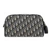 Dior Allover-Logo Reißverschluss Schräges Jacquard-Körnerleder Kulturtasche Herren Kulturtasche Beige Schwarz 2ESCA494YKY-H27E