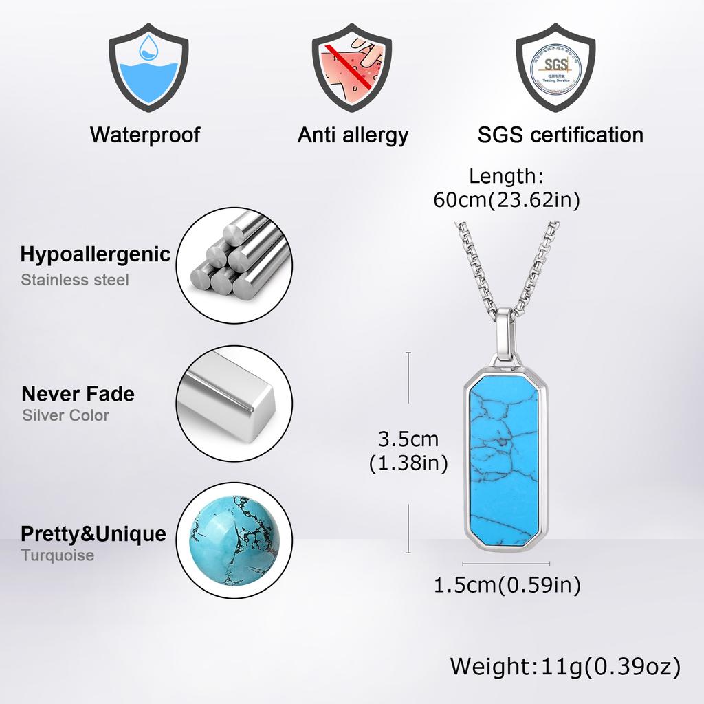 Collana con Ciondolo Geometrico Vnox per Uomo Donna, Acciaio Inossidabile Colore Argento Oro Catena a Maglia Scatola Collane, Gioielli Punk Hip Hop Regali