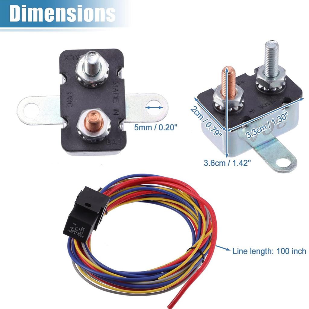 Univerzální kabelový svazek elektrického ventilátoru, chladiče, palivového čerpadla, sada kabelů, relé, 30A relé, jistič, krimpovací svorka a hardware