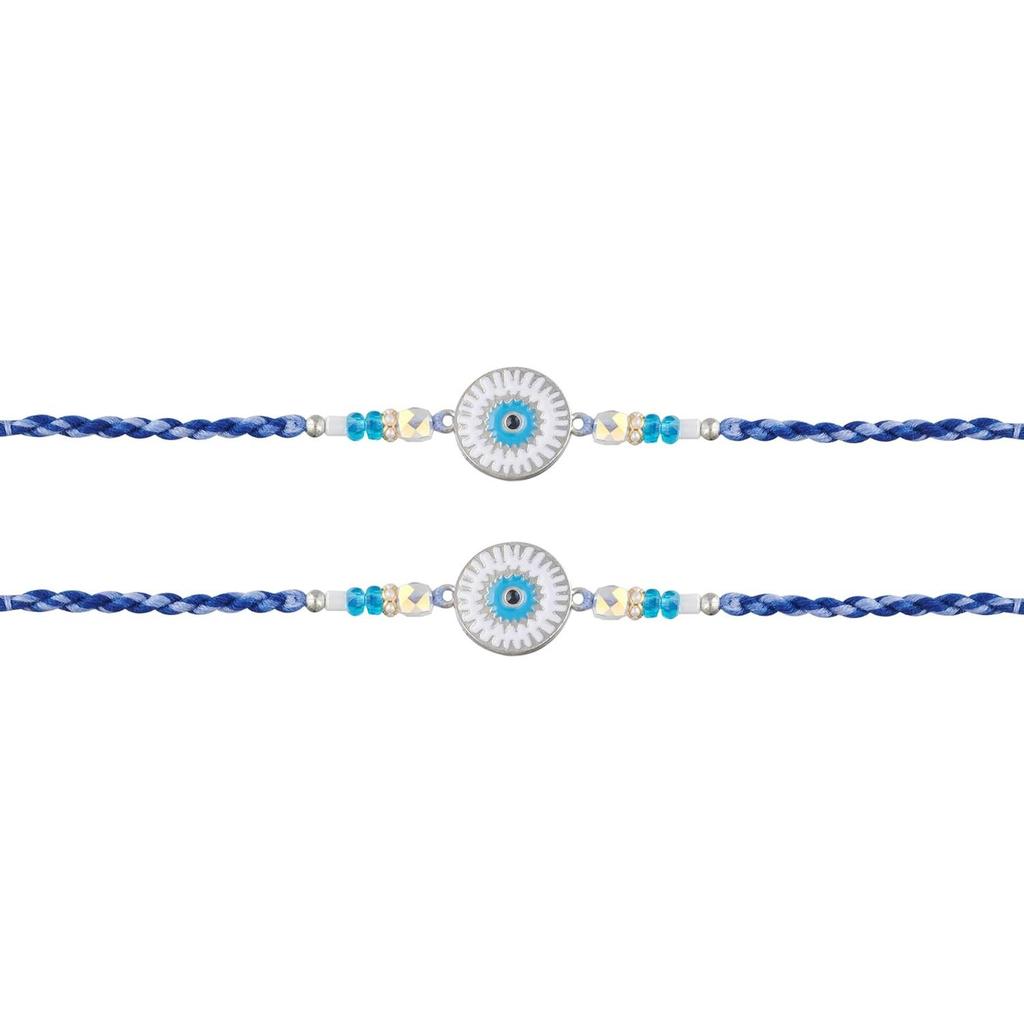 Set of 2 Rakhi For Brother With Card Evil Eye Rakhi For Raksha Bandhan Designer Rakhi Thread for Bhaiya - NewD