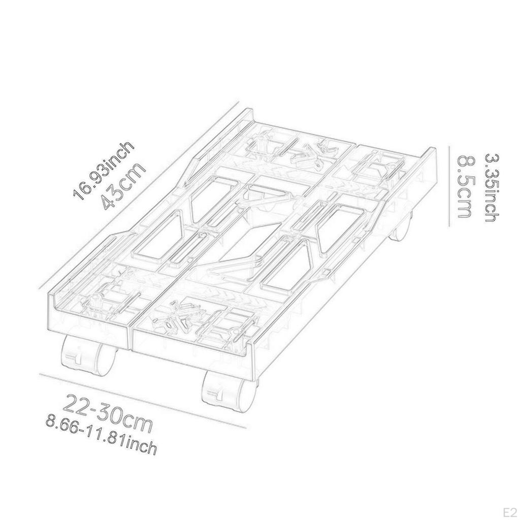 Desktop CPU Rolling Stand Computer Cart Hollow Design Practical Mainframe Bracket