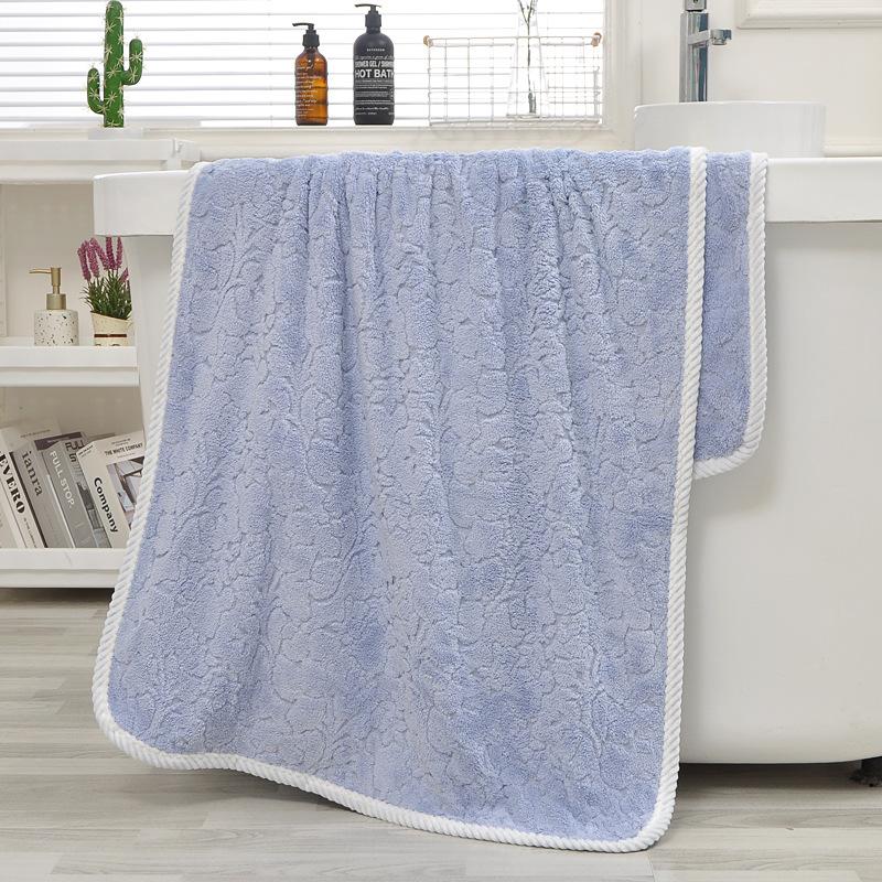 New Orchid Jacquard Warp Knitted Coral Fleece Towel Bath Towel Set Absorbent Home Towel Set