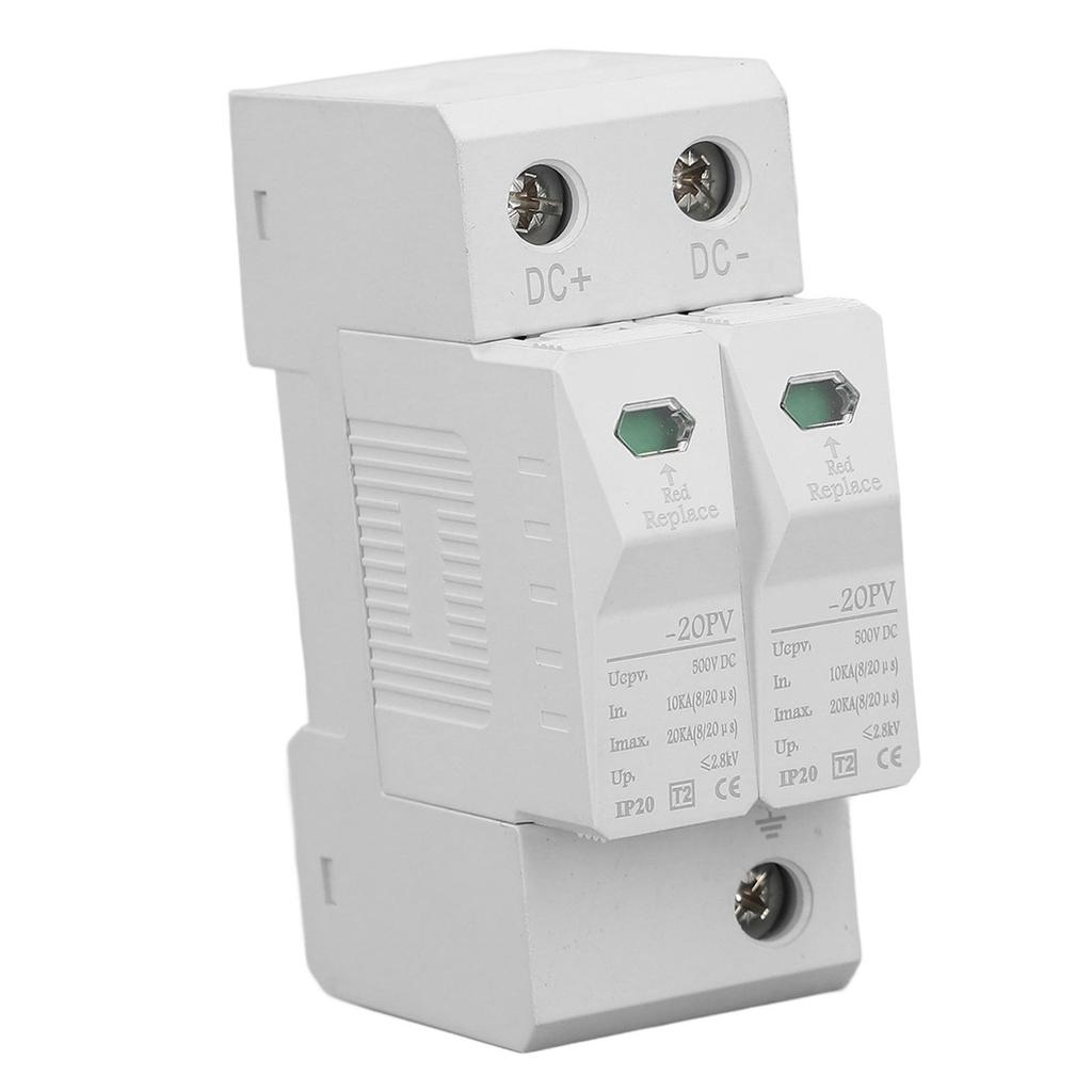 DC Surge Protector Photovoltaic 2P Rail Mount 20KA DC500V Low Voltage Surge Arrester Device