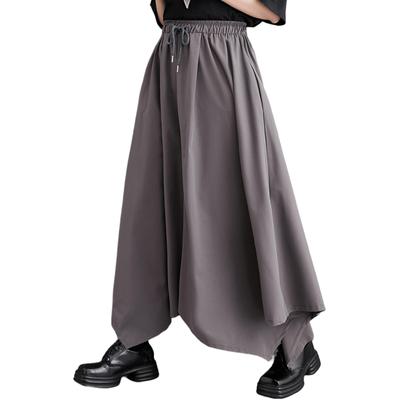 MERONOCALLALY Pantalones de Pierna Ancha Irregulares Elásticos Sueltos para Mujer, Estampado, Cintura, Ligeros, Ajuste, Bolsillos, Perfectos para Otoño