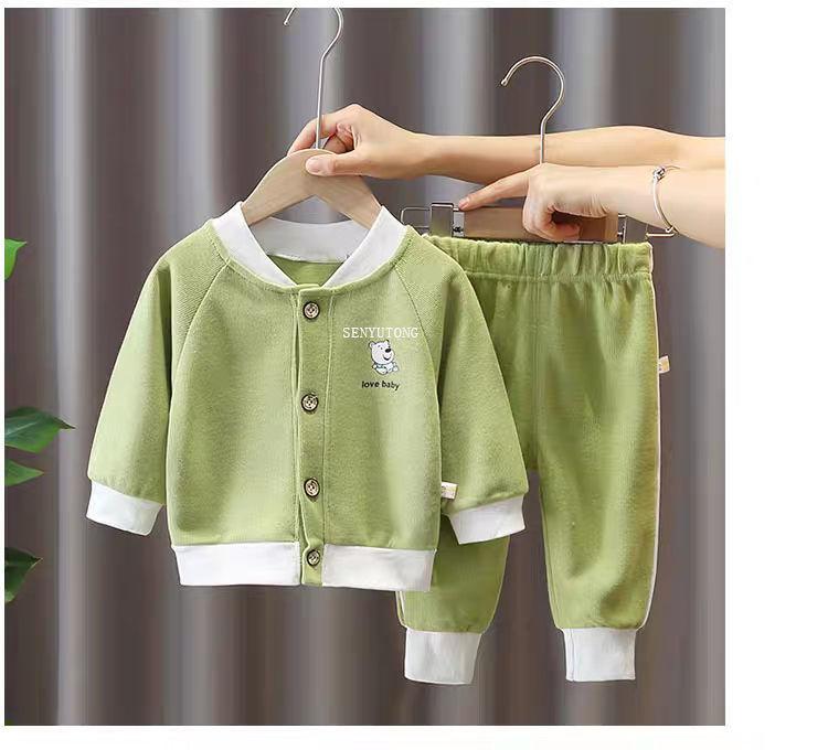 

Детский спортивный костюм из двух частей для малышей, детская одежда на весну и осень, кардиган в иностранном стиле для мальчиков и девочек, куртка, осенняя одежда size 66 (within 60cm of height for 0-4 months)