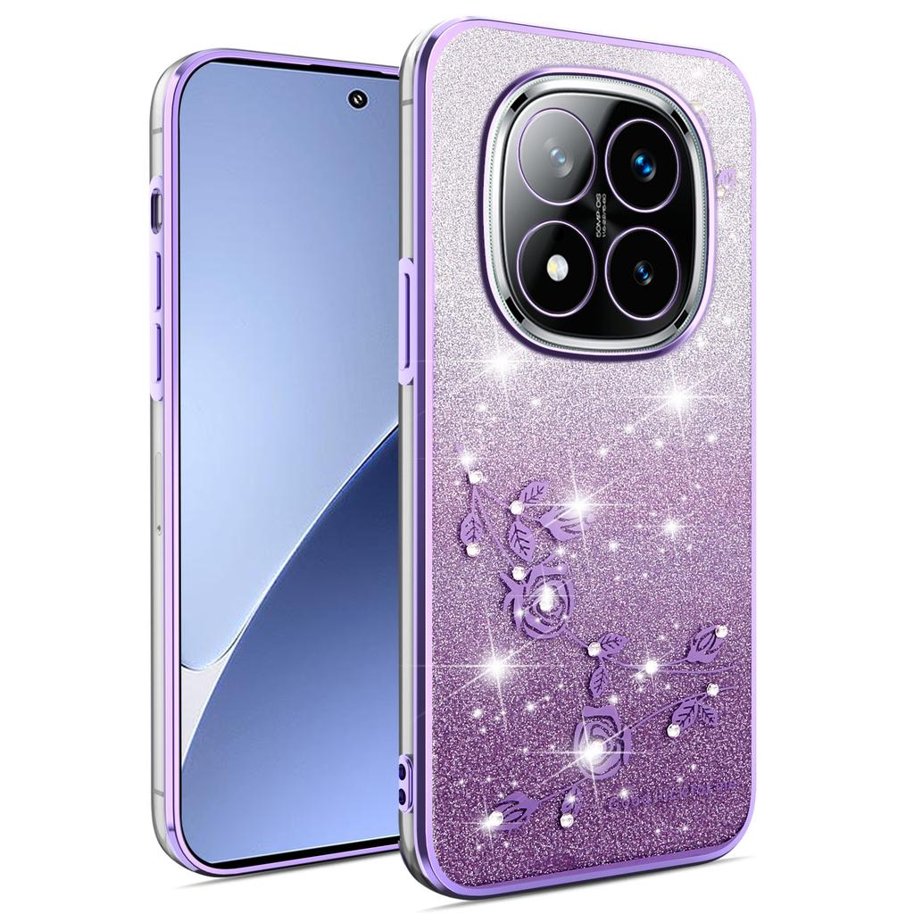 For Xiaomi Redmi Note 14 Pro+ 5G Case Flower TPU Flexible Gradient Phone Cover