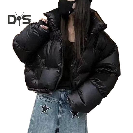 

Осенне-зимнее женское хлопковое пальто с воротником-стойкой и защитой шеи с длинным рукавом, ветрозащитное, термостойкое, с толстой подкладкой, гладкая застежка-молния, мягкая женская куртка 2XL чёрный