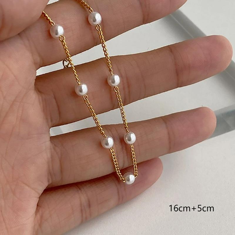 Pearl Bracelets Adjustable Elegant Lightweight Waterproof Rustproof Fashion Jewelry for Women Daily Party Wear Gift