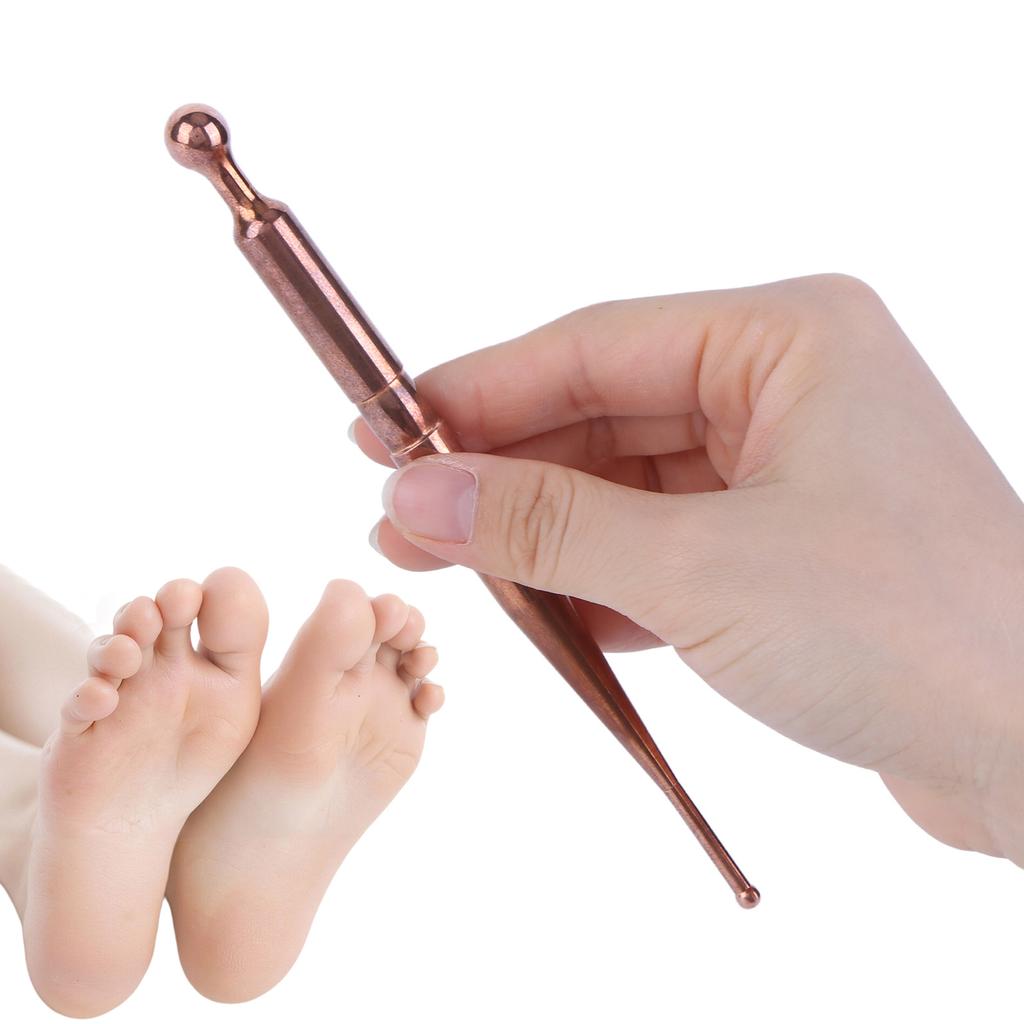 Pure Copper Massage Wand Lightweight Trigger Point Massage Acupressure Pen Dual Tip Tool for Nasal Hygiene Reflexology Wellness