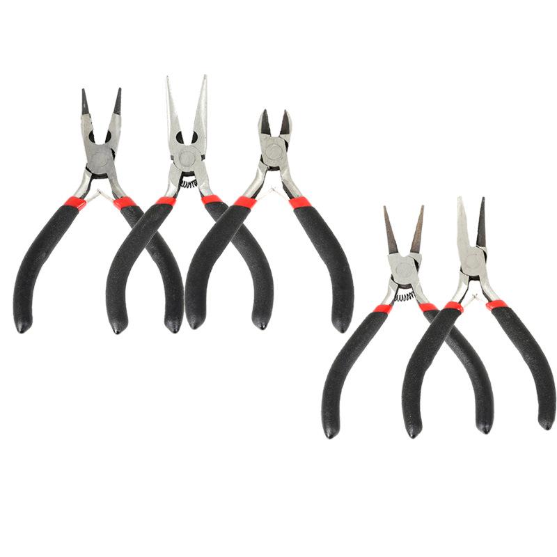 Stainless Steel Handmade Jewelry Tools: Needle Nose Pliers, Diagonal Pliers, Curved Needle Pliers for Bracelet and Necklace Making.