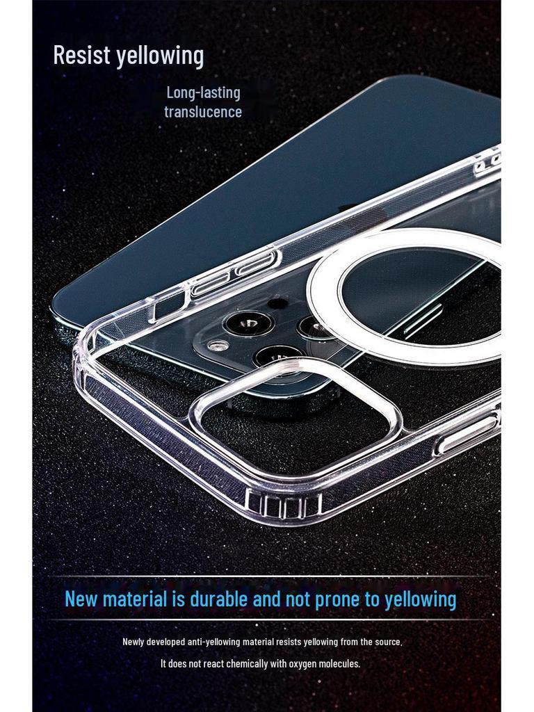 Magnetische Saugnapf-Telefonhülle für Apple 13/14 mit kabellosem Laden und Fallschutz.